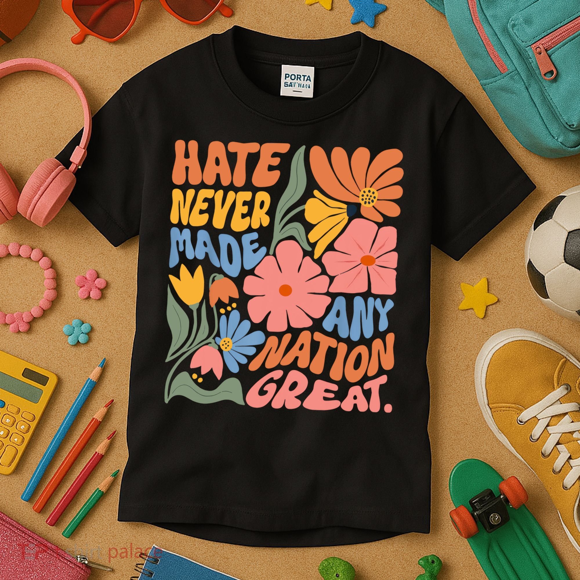 Hate Never Made Any Nation Great  Kids T-Shirt