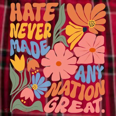 Hate Never Made Any Nation Great  Women's Flannel Plaid Pajama Pants