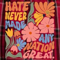 Hate Never Made Any Nation Great  Women's Flannel Plaid Pajama Pants thumb 2