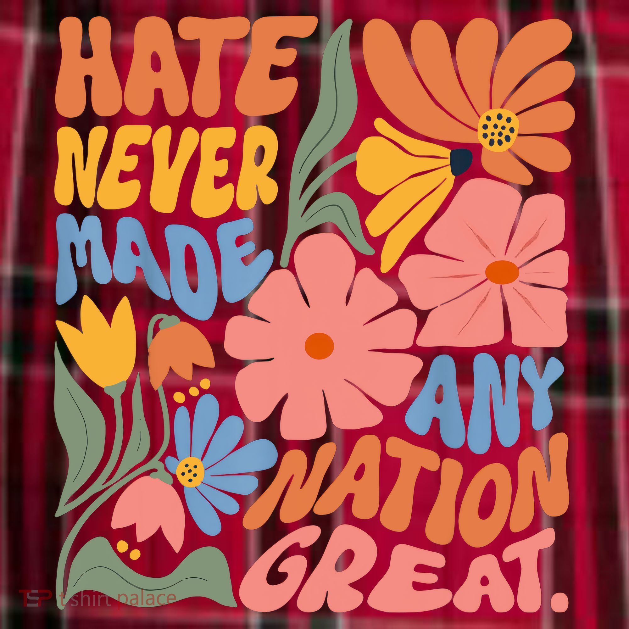 Hate Never Made Any Nation Great  Women's Flannel Plaid Pajama Pants