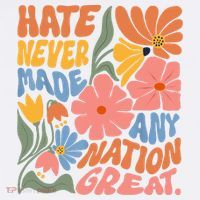 Hate Never Made Any Nation Great  Comfort Colors Garment-Dyed Hooded Sweatshirt thumb 2
