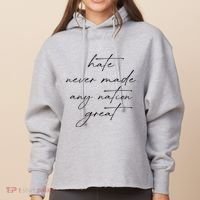 Hate Never Made Any Nation Great Ladies Heavyweight Boxy Pullover Hoodie thumb 0