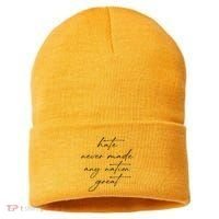 Hate Never Made Any Nation Great Sustainable Knit Beanie thumb 0