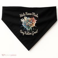 Hate Never Made Any Nation Great Funny Anti Trump 2025 USA-Made Doggie Bandana thumb 0