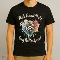 Hate Never Made Any Nation Great Funny Anti Trump 2025 T-Shirt thumb 3