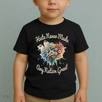 Hate Never Made Any Nation Great Funny Anti Trump 2025 Toddler T-Shirt thumb 2