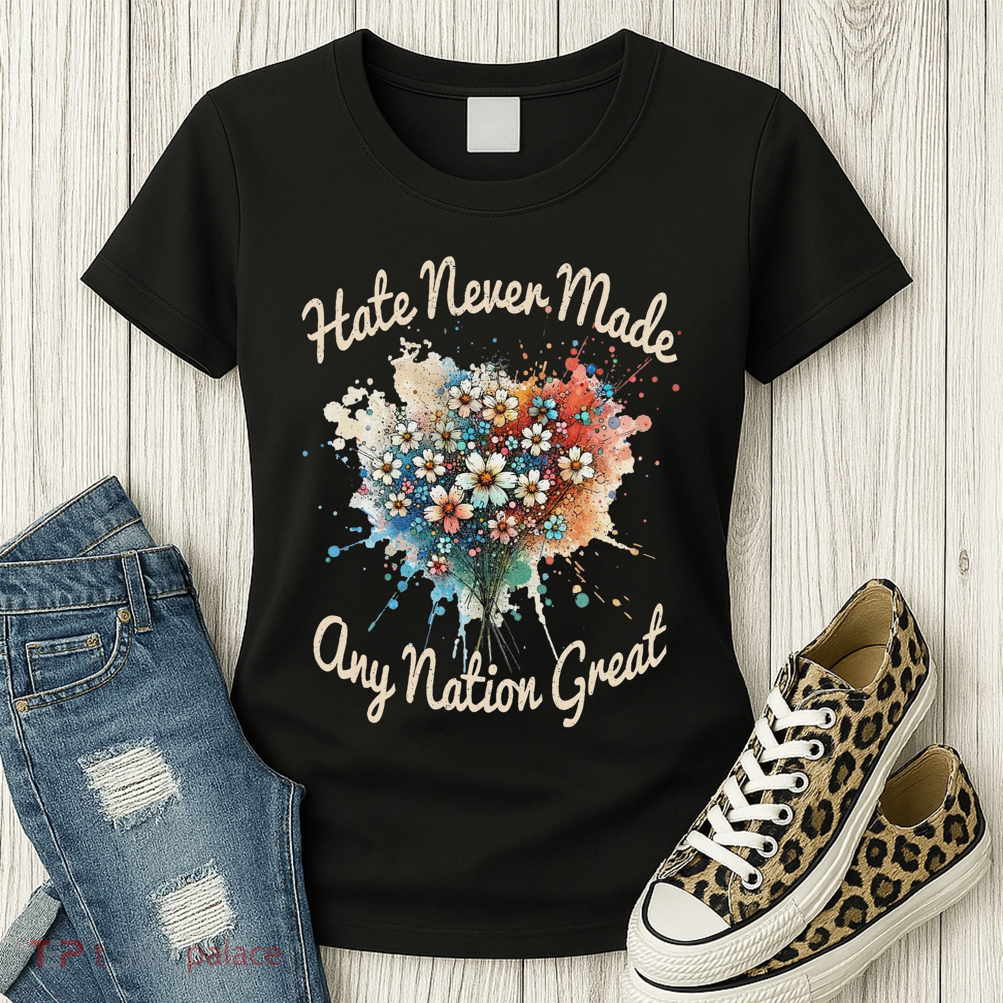 Hate Never Made Any Nation Great Funny Anti Trump 2025 Women's T-Shirt