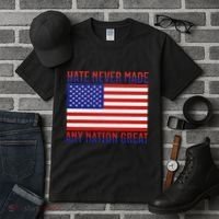 Hate Never Made Any Nation Great Usa Flag Tall T-Shirt thumb 3