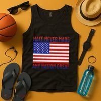 Hate Never Made Any Nation Great Usa Flag Tank Top thumb 4