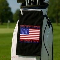 Hate Never Made Any Nation Great Usa Flag Golf Towel thumb 2