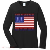Hate Never Made Any Nation Great Usa Flag Women's Long Sleeve Shirt thumb 0
