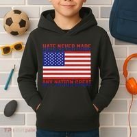 Hate Never Made Any Nation Great Usa Flag Kids Hoodie thumb 2