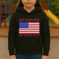 Hate Never Made Any Nation Great Usa Flag Kids Hoodie thumb 3