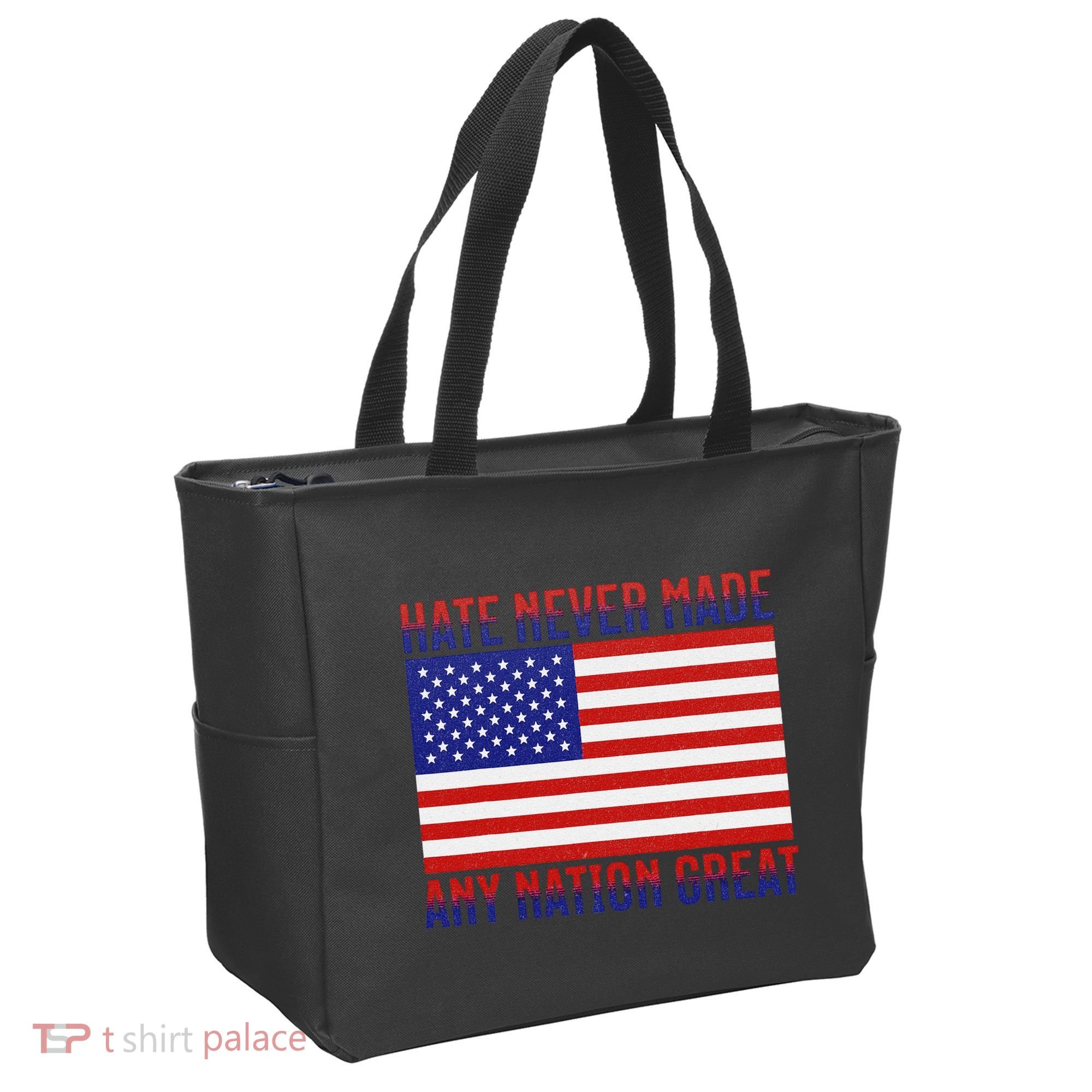 Hate Never Made Any Nation Great Usa Flag Tote Bag