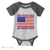 Hate Never Made Any Nation Great Usa Flag Infant Baby Jersey Bodysuit thumb 0