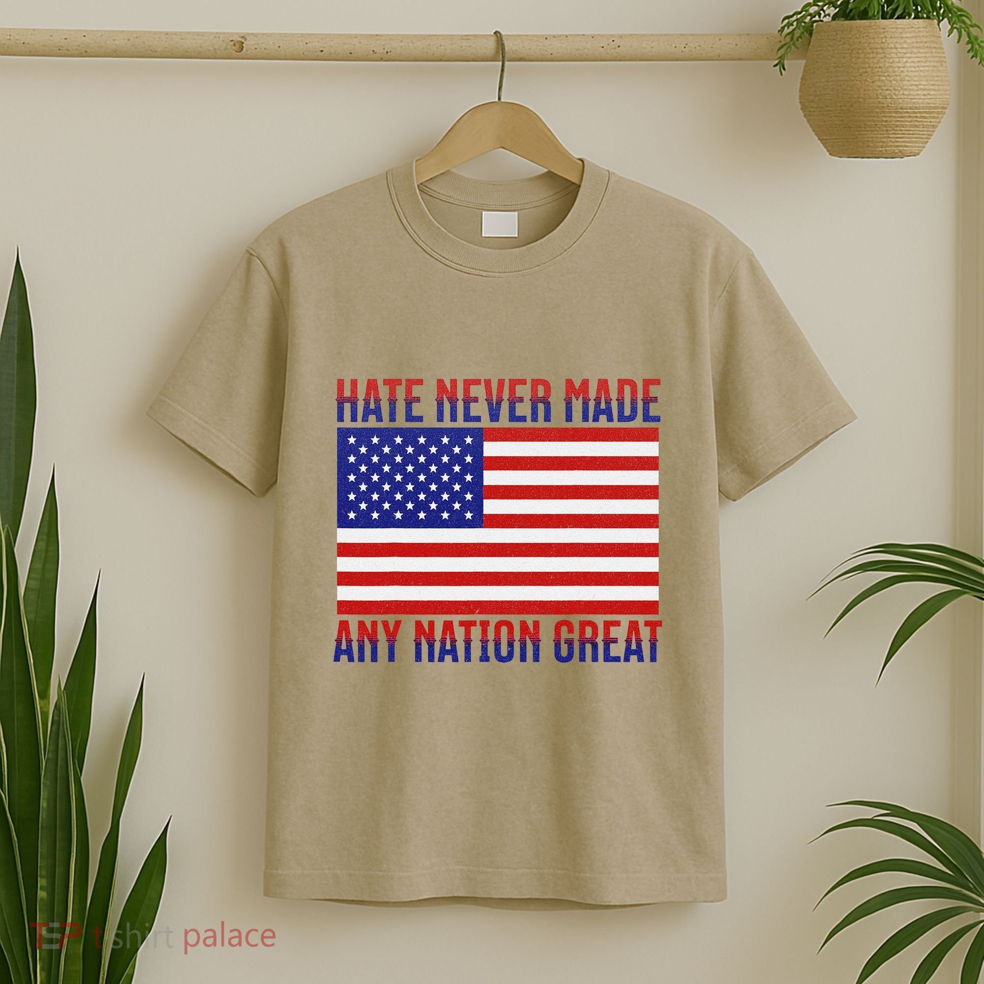 Hate Never Made Any Nation Great Usa Flag T-Shirt