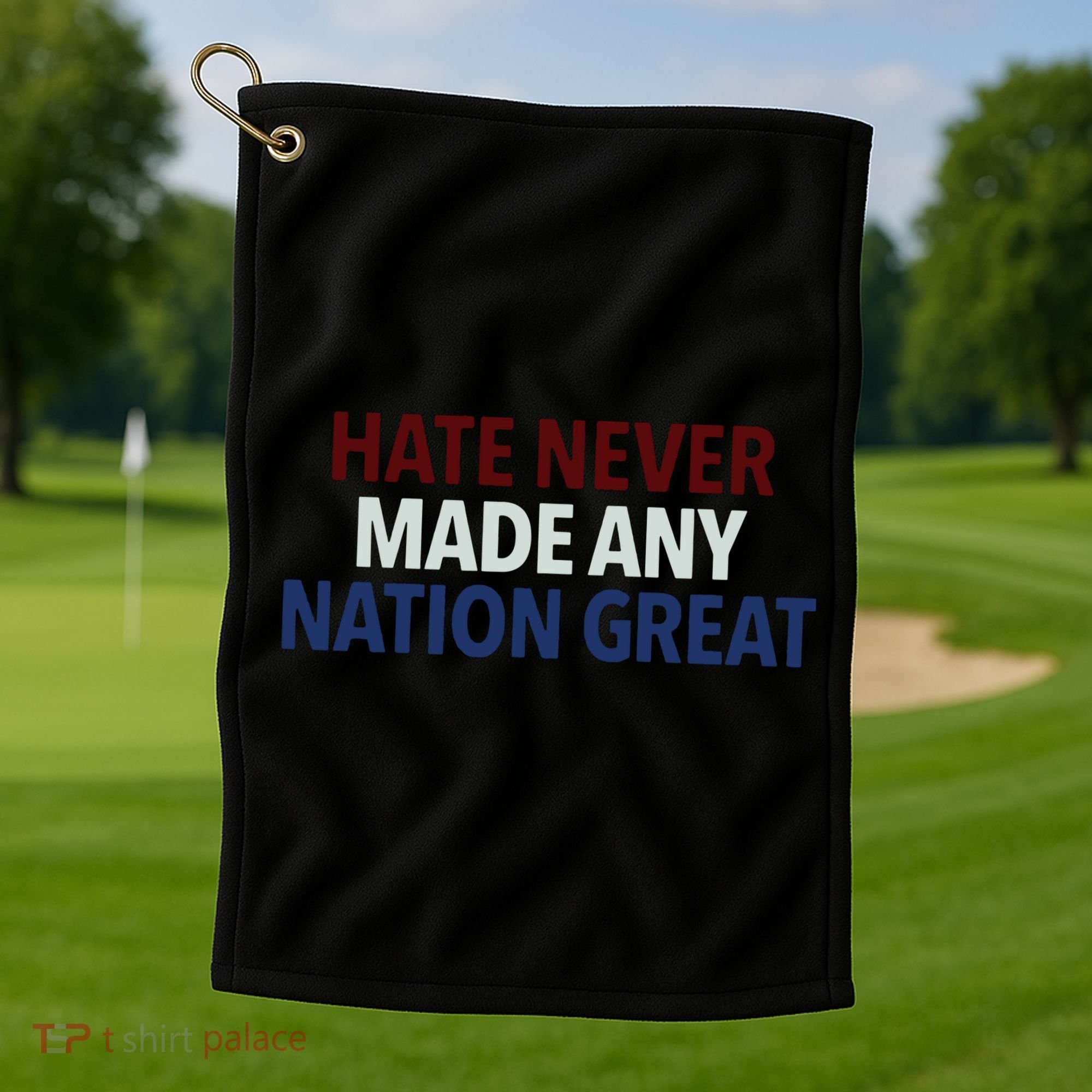 Hate Never Made Any Nation Great Racial Equality Golf Towel