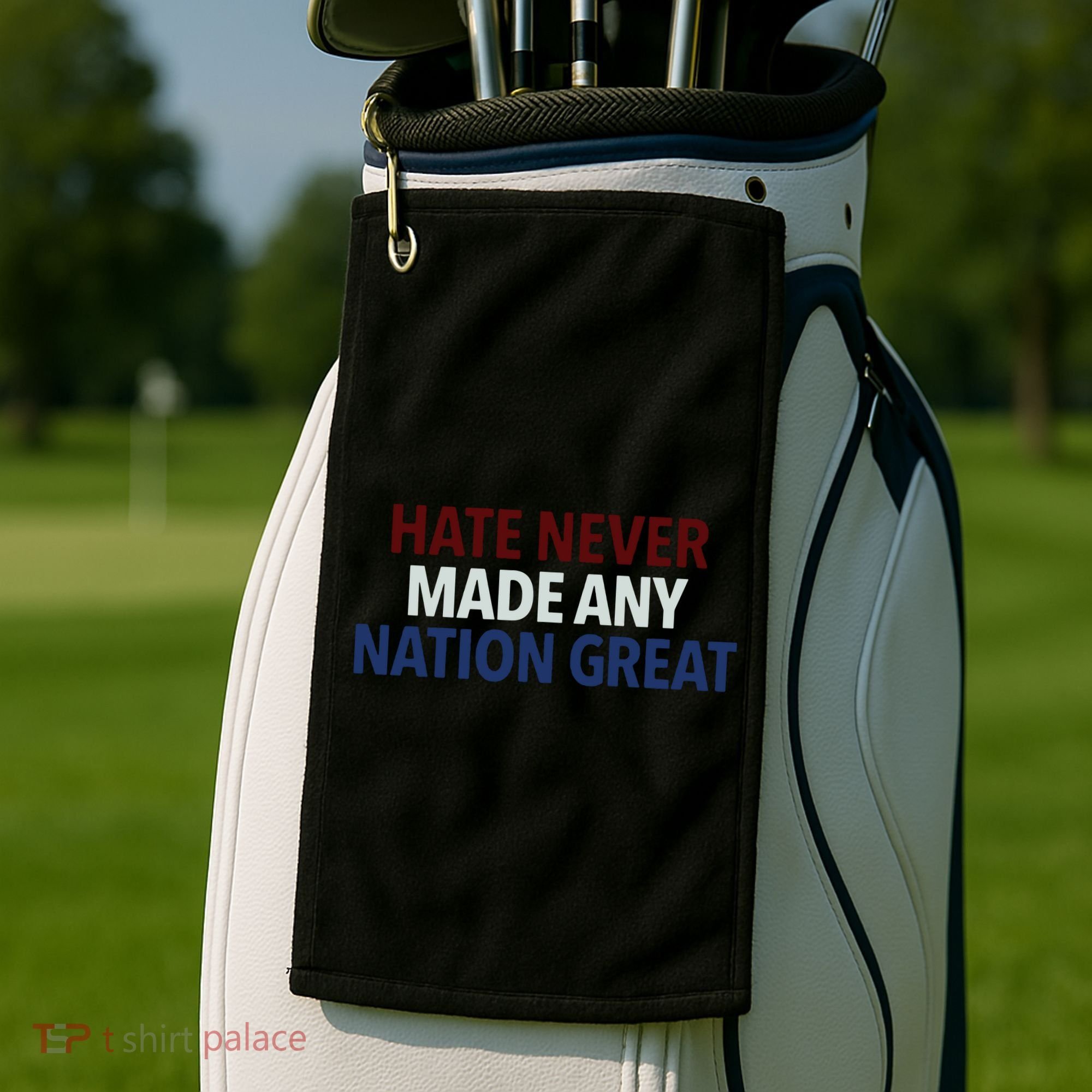 Hate Never Made Any Nation Great Racial Equality Golf Towel