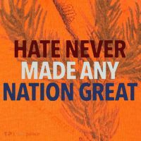 Hate Never Made Any Nation Great Racial Equality Kati Licensed 12" Camo Cuffed Beanie thumb 2