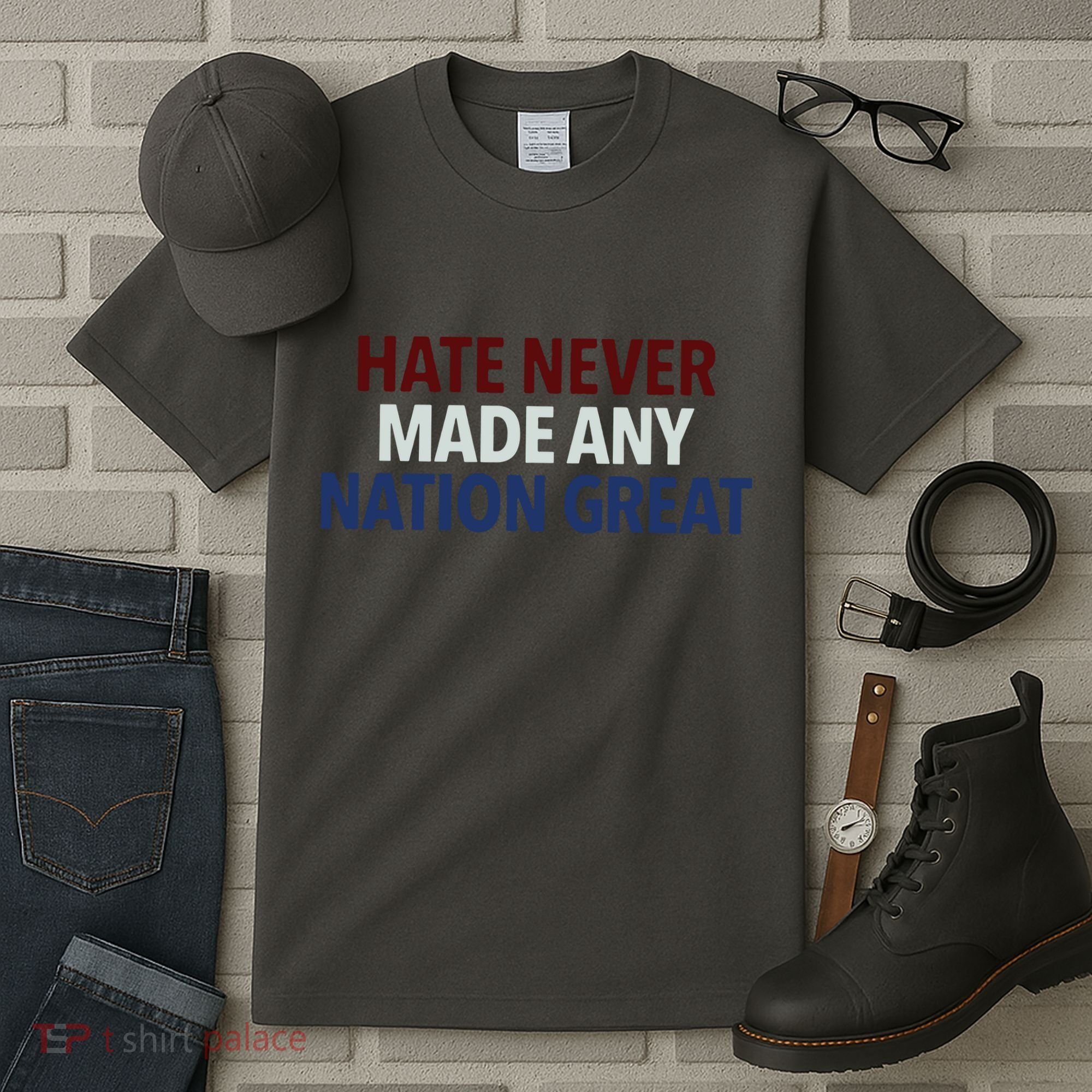 Hate Never Made Any Nation Great Racial Equality Tall T-Shirt