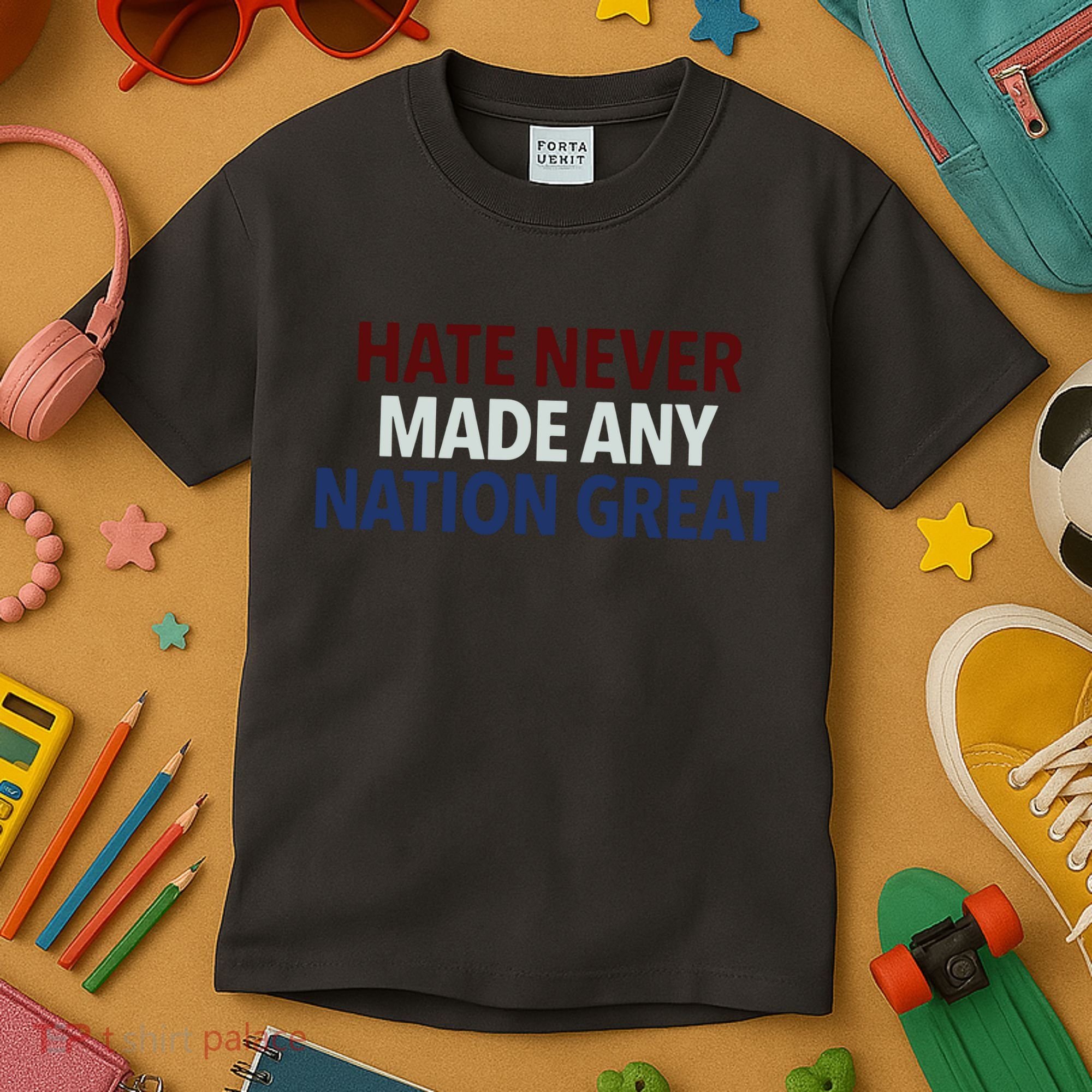 Hate Never Made Any Nation Great Racial Equality Kids T-Shirt