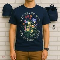 Hate Never Made Any Nation Great Anti Trump Vintage Flowers T-Shirt thumb 6