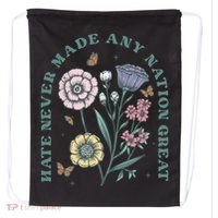 Hate Never Made Any Nation Great Drawstring Bag thumb 0