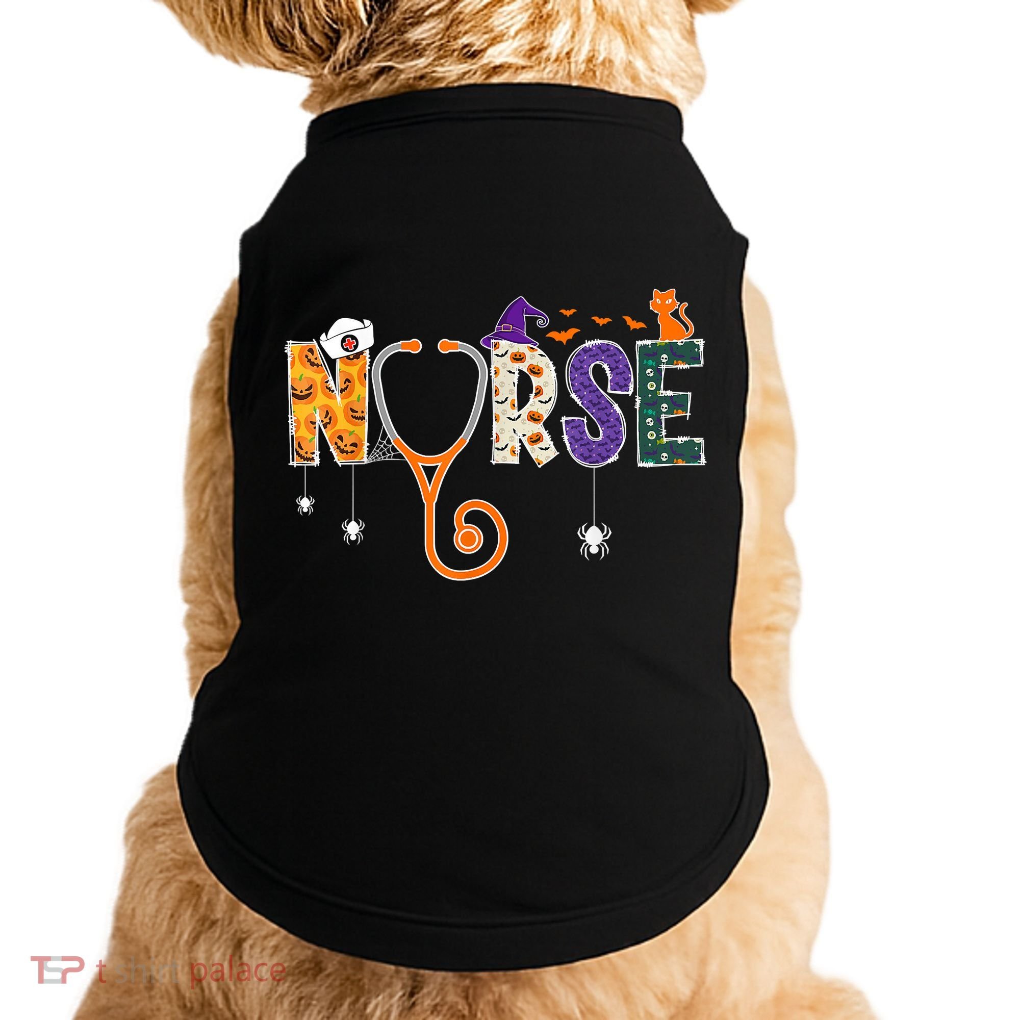 Halloween Nurse Nursing CNA RN LPN Halloween Cat Doggie Tank