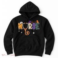 Halloween Nurse Nursing CNA RN LPN Halloween Cat Hoodie thumb 0
