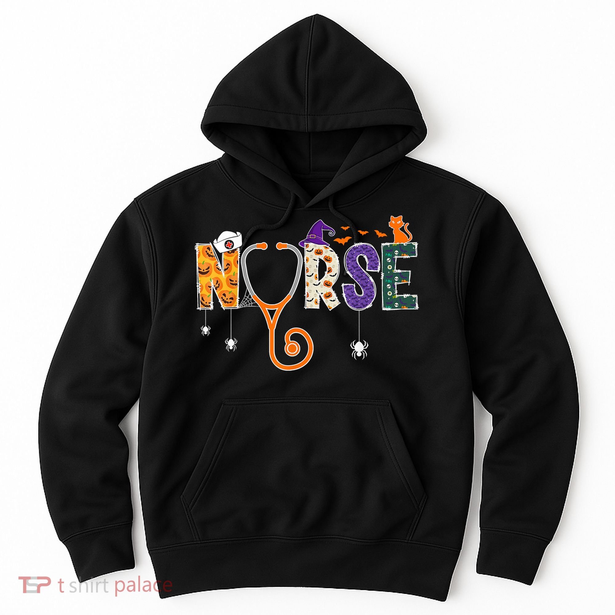 Halloween Nurse Nursing CNA RN LPN Halloween Cat Hoodie