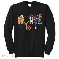 Halloween Nurse Nursing CNA RN LPN Halloween Cat Sweatshirt thumb 0