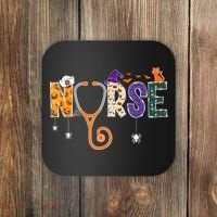 Halloween Nurse Nursing CNA RN LPN Halloween Cat Coaster thumb 0