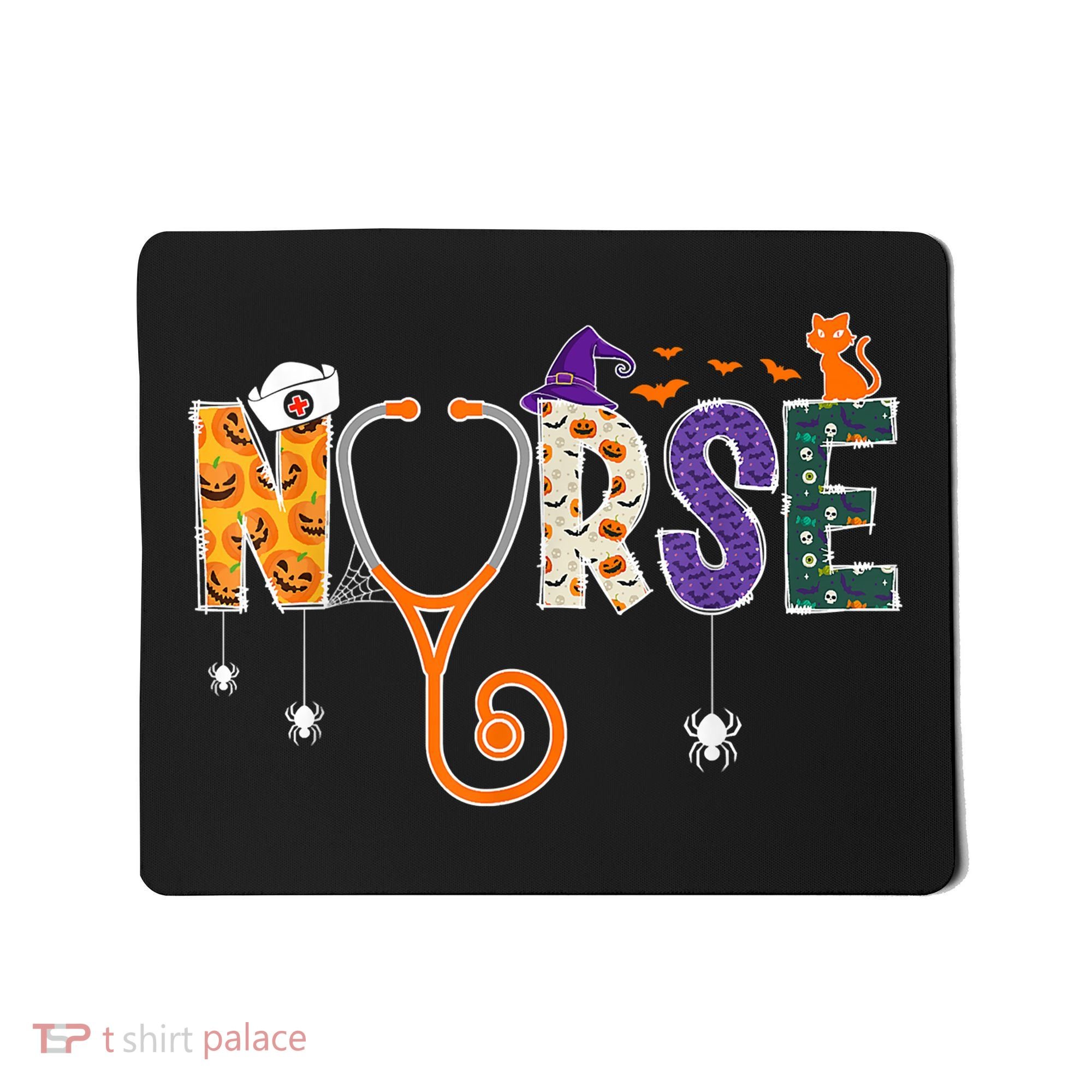 Halloween Nurse Nursing CNA RN LPN Halloween Cat Mousepad