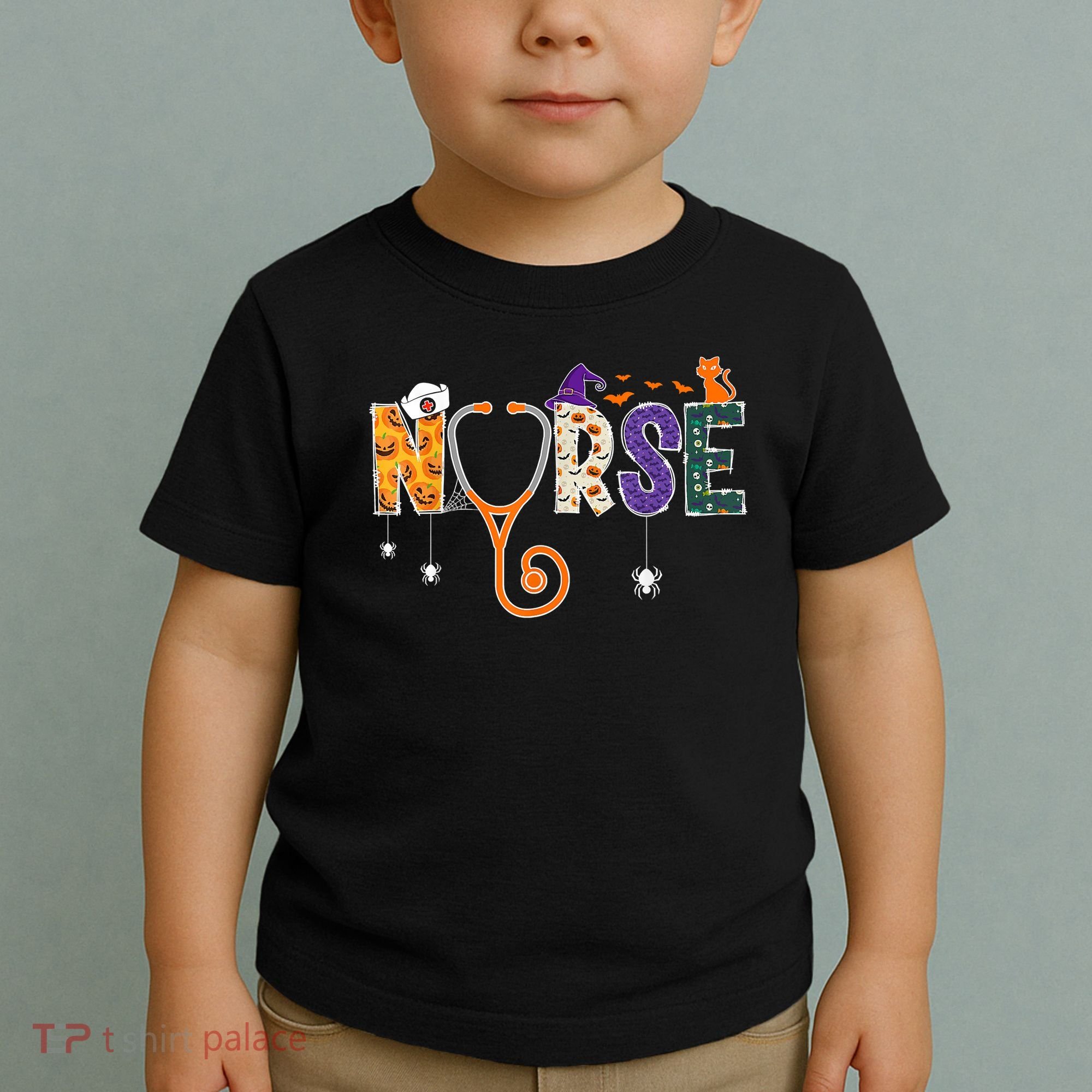 Halloween Nurse Nursing CNA RN LPN Halloween Cat Toddler T-Shirt