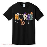 Halloween Nurse Nursing CNA RN LPN Halloween Cat Kids T-Shirt thumb 0
