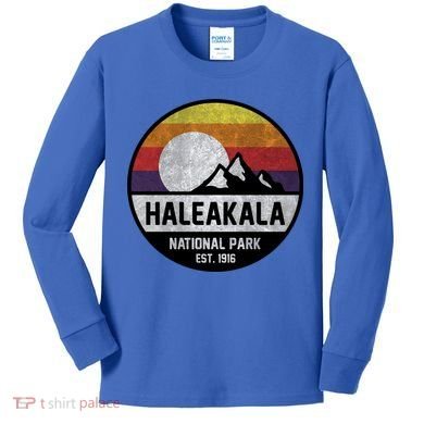 Haleakala National Park Retro Cool Gift Kids Long Sleeve Shirt