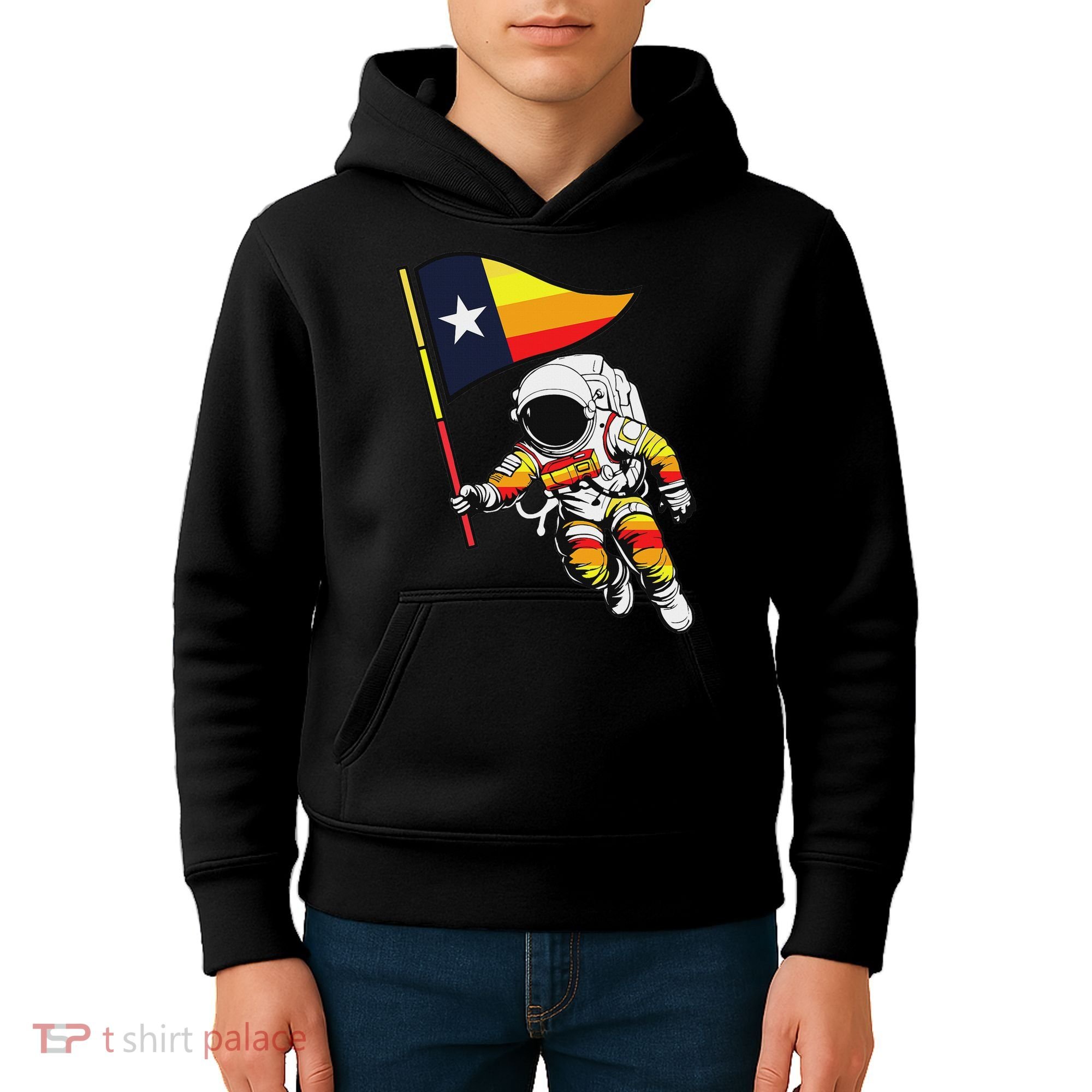 Houston Name Proud Classic Art Astronaut Kids Hoodie