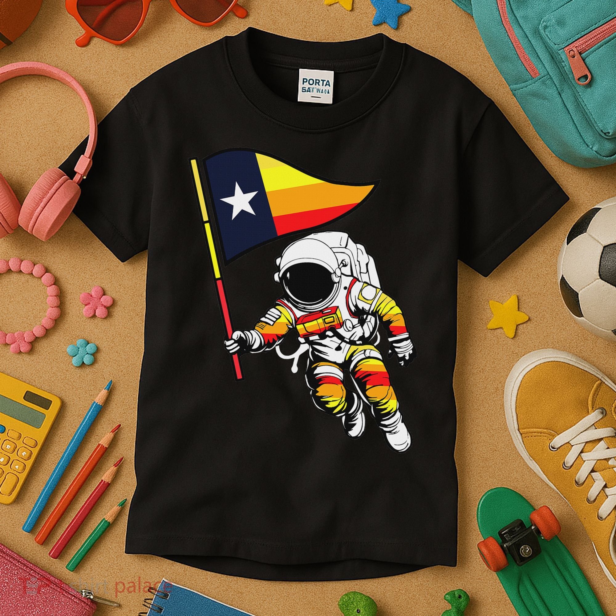 Houston Name Proud Classic Art Astronaut Kids T-Shirt