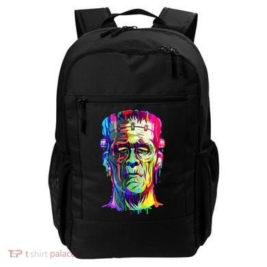 Halloween Neon Paint Drip Frankenstein Monster Backpack