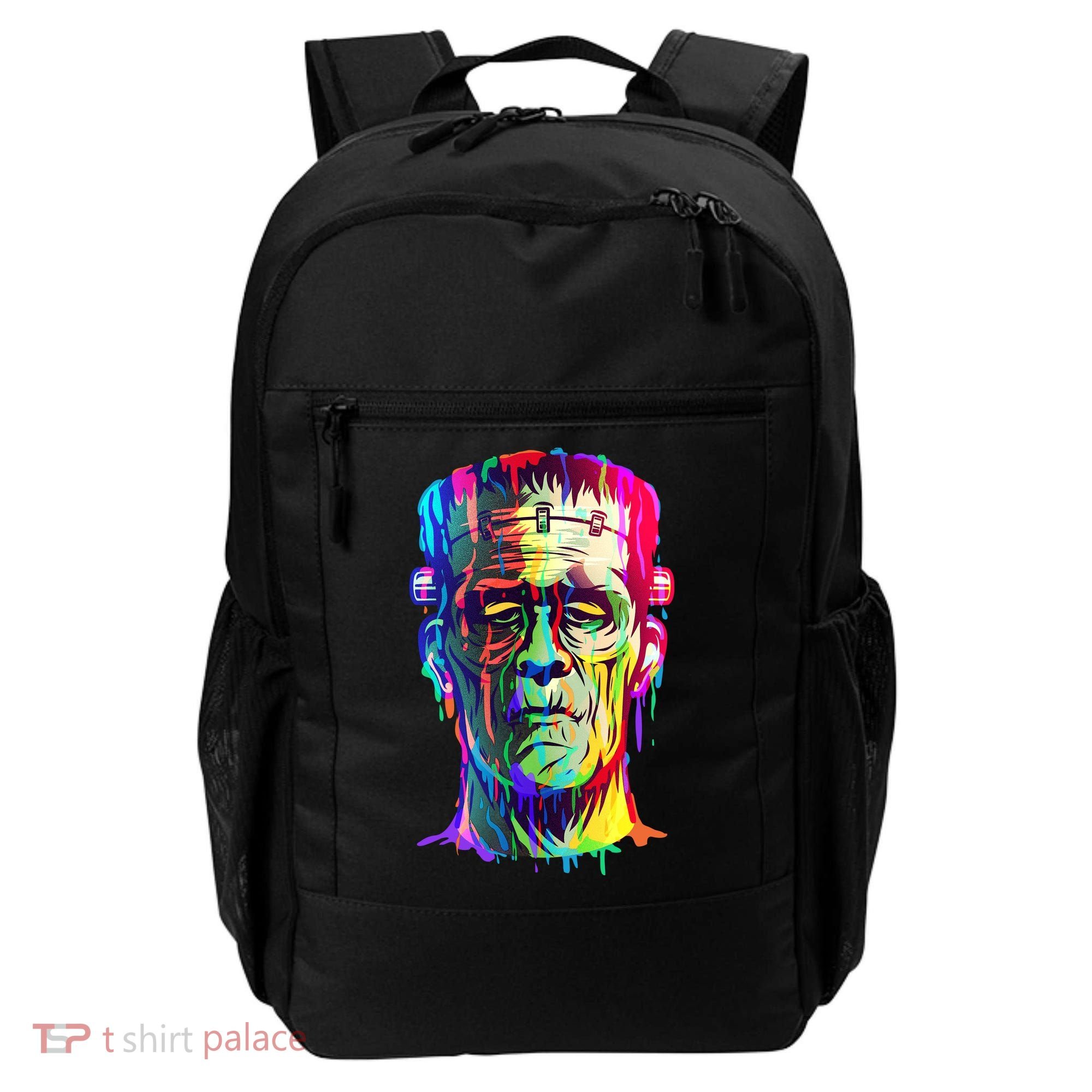 Halloween Neon Paint Drip Frankenstein Monster Backpack