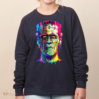 Halloween Neon Paint Drip Frankenstein Monster Women's Sweatshirt