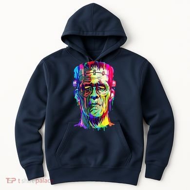 Halloween Neon Paint Drip Frankenstein Monster Hoodie