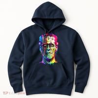 Halloween Neon Paint Drip Frankenstein Monster Hoodie thumb 0