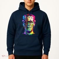 Halloween Neon Paint Drip Frankenstein Monster Hoodie thumb 2