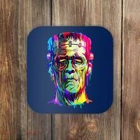 Halloween Neon Paint Drip Frankenstein Monster Coaster thumb 0