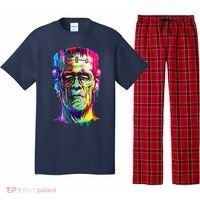 Halloween Neon Paint Drip Frankenstein Monster Pajama Set thumb 0