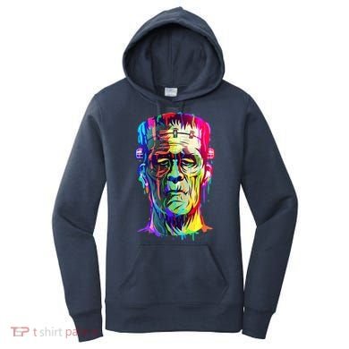 Halloween Neon Paint Drip Frankenstein Monster Women's Hoodie