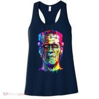 Halloween Neon Paint Drip Frankenstein Monster Women's Tank Top thumb 0