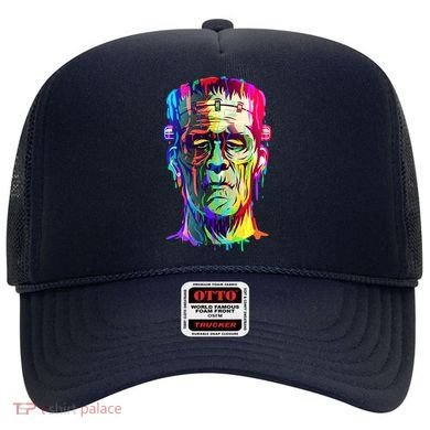 Halloween Neon Paint Drip Frankenstein Monster Hat