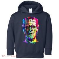 Halloween Neon Paint Drip Frankenstein Monster Toddler Hoodie thumb 0